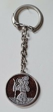 Porte Clés Ancien Argent Massif St Christophe sur Bois # K12