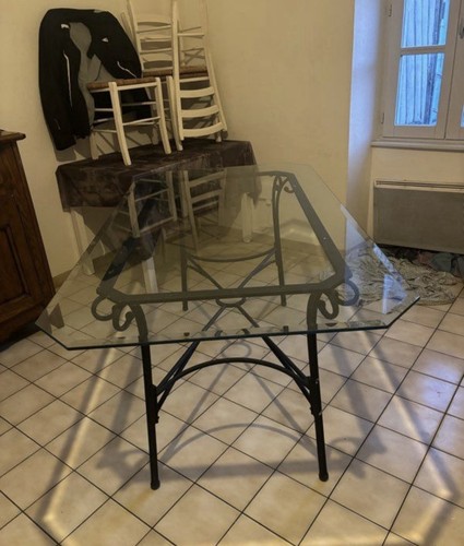 Table manger verre - table, en