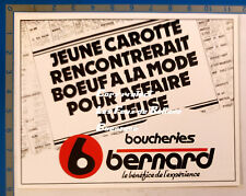 BOUCHERIES BERNARD JEUNE CAROTTE RENCONTRE BOEUF A LA MODE publicité advert