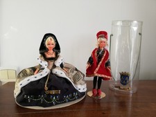 Poupée folklorique historique Anne bretagne Louis XII boite étiquette doll vinta