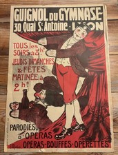 Rare affiche ancienne Magie Prestidigitation Ventriloque Guignol Par Martina