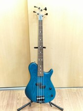 Guitare basse électrique Warmoth Fretless bleue utilisée du Japon avec étui...