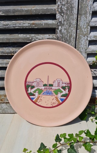 Ancien plat rose emaille emaux - rose,