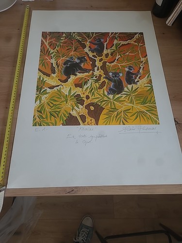 Grande lithographie signée - grande,