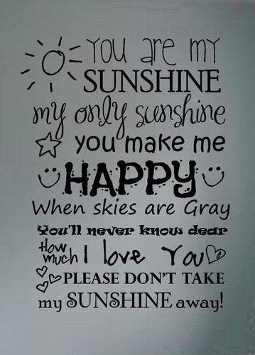 You are sunshine song - you,
