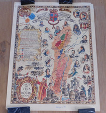 vintage RM CARTE des VINS de BOURGOGNE dijon MACON beaujolais COTES nuits BEAUNE