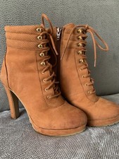 Bottines femme à lacets. Marron. Taille 36. Talons aiguilles. Neuves.