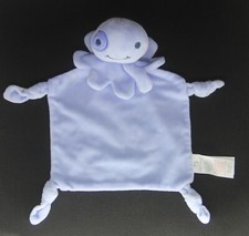 doudou plat pieuvre fleur bleu