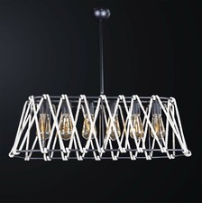 Lustre Moderne Vintage Noir Avec Corde A 6 Lumières Bga 3134-s75