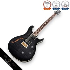 PRS SE Custom 24 SemiHollow Piezo Guitar Charcoal Burst Music Man 24