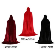 Cape à capuche en velours Robe de sorcière Cape de sorcellerie médiévale