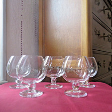 5 verres a cognac en cristal  Daum modèle boléro  H 11,5 cm signé