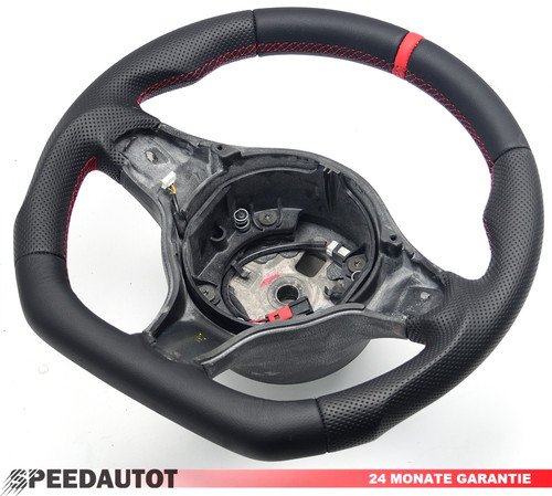 Volant cuir noir aplati - , alfa