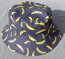 BOB  MIAMI PLAGE Bleu Banane REVERSIBLE adulte CHAPEAU casquette chasse NEUF