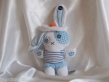 Doudou lapin marin, blanc et