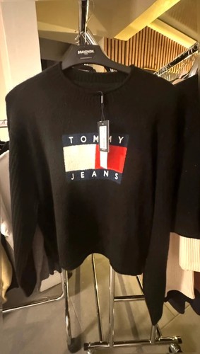 Pull tommy jeans noir chiné - jeans,
