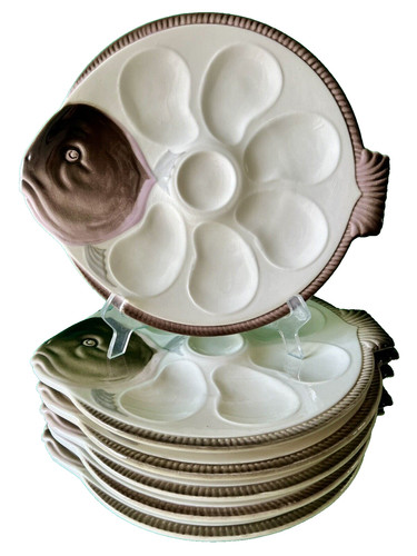 Assiettes huîtres longwy - 6,