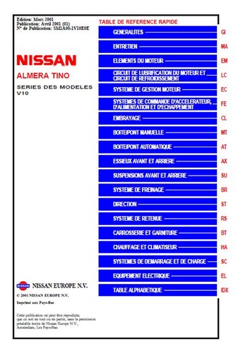 Manuel atelier nissan almera - manuel,