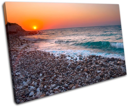 Pebble beach sunset seascape - pebble,