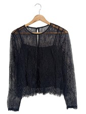 ABERCROMBIE & FITCH Blouse transparente Dames Blouse T EU 40 noir
