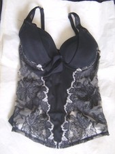 Bustier Cannelle noir et beige en dentelle taille 85 A neuf 