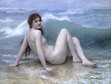 WILLIAM BOUGUEREAU LA VAGUE RÉALISME ART IMPRIMÉ GICLEE TOILE FINE