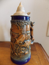 chope de bière allemande grand model vintage contenance  1 litre 