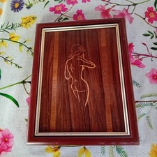 TABLEAU MARQUETERIE FEMME NUE BON ÉTAT