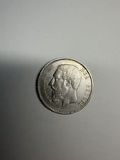 Pièce Argent 5 francs 1873,Léopold II, Roi des Belges