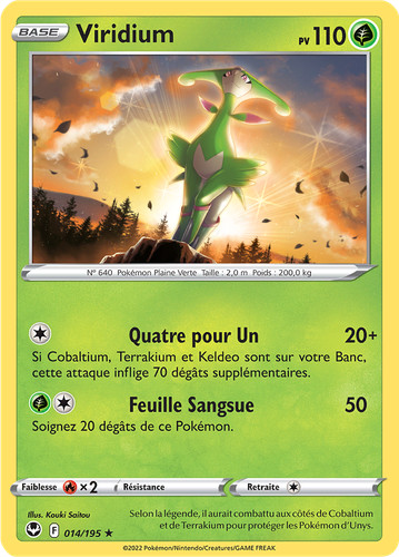 Carte pokémon viridium - pokémon,
