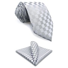 Cravate homme satin argent