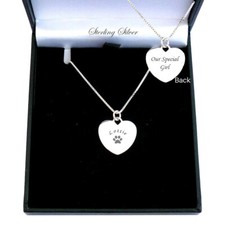 Gravé Argent Patte Collier pour Animaux Amoureux, Chat Ou Chien Loss, Sympathie