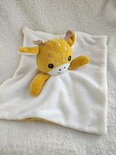 Doudou plat girafe jaune blanc