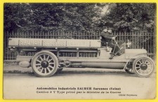 cpa 1910 Rare CAMION INDUSTRIEL SAURER Type 3 tonne SURESNES moteur Diesel Truck