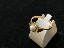 Bague or 18K avec perle, poids 1,68 g, taille 55…