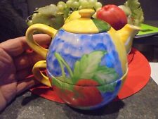 Service à Thé Egoiste Théière Tasse  Décor De Fruits  ; ou Café 