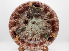 Plat Vintage en Céramique Émaillée : Coupe/Saladier Grappes de Raisin en Relief