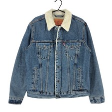 Veste Trucker En Denim Sherpa