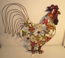 Coq fleuri en  fer forgé