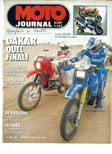 Moto journal 685 dakar 1985 - dakar,