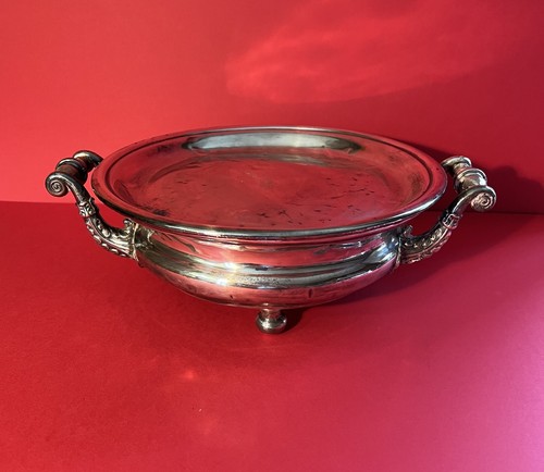 Chauffe plat métal argenté
