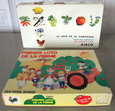 Lot 2 jeux d'éveil Loto de la campagne Djeco + Premier Loto de la Ferme Bordas