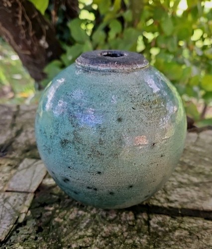 Vase raku celadon céramique - ,