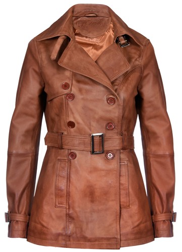 Manteau trench cuir pour - cuir,