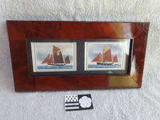 Cadre 2 voilier loupe d'orme YR Marine Nautique Bateau Marie-Louise 24 x 13 cm