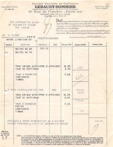 933 facture lebaudy sommier - 933, lebaudy-sommier
