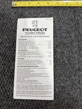 1985 Peugeot Tourist Pricing