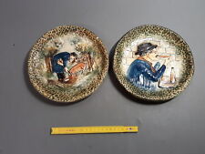 anciennes assiettes  deco mural scene paysanne montagne french antique