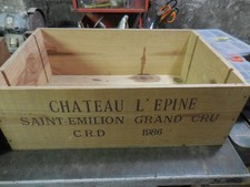 Caisse a vin en bois vide château l épine 1986