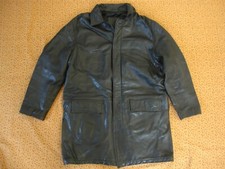 Veste Serge Blanco Parka Noir Hiver Coupe vent Homme cuir Vachette - XL